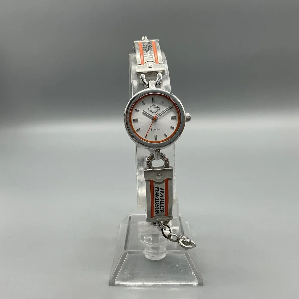 Bulova Harley-Davidson Womens Watch 22mm 76L035 Steel Bracelet New Battery 7.5